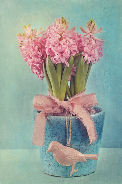 装饰画 花瓶 粉色花朵