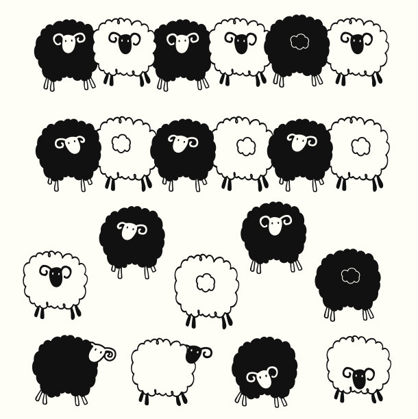 可爱的羊年漫画
