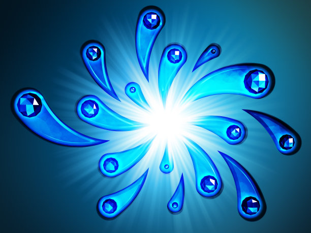 蓝色水花旋涡元素