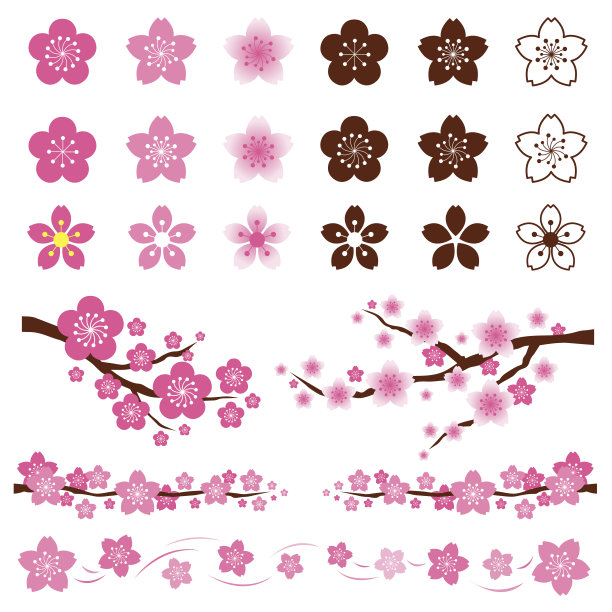 日式樱花元素