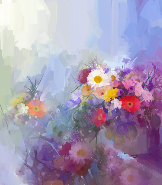光感花卉抽象装饰画