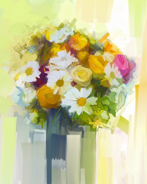 光感花卉抽象装饰画