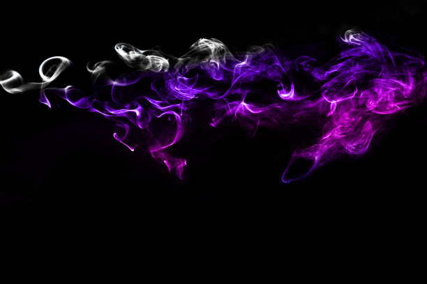 黑色背景紫色烟雾设计