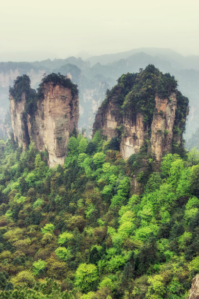 湖南省张家界风景山峰旅游景点