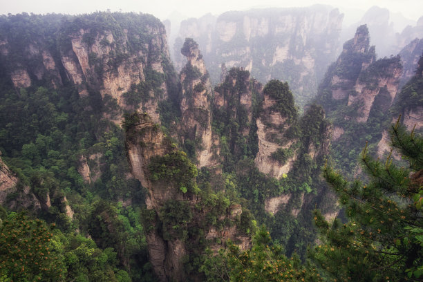 湖南省张家界风景山峰旅游景点