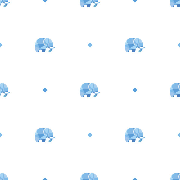 创意几何多边形大象