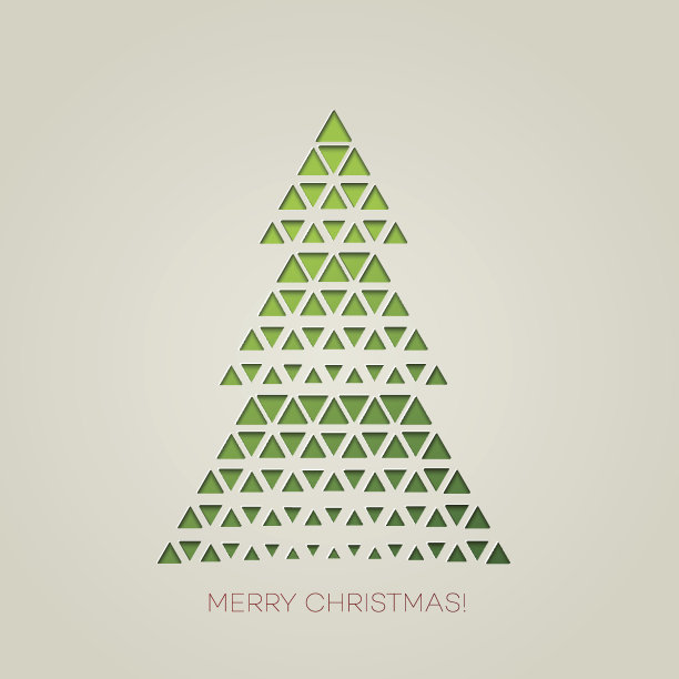 圣诞绿色松树海报