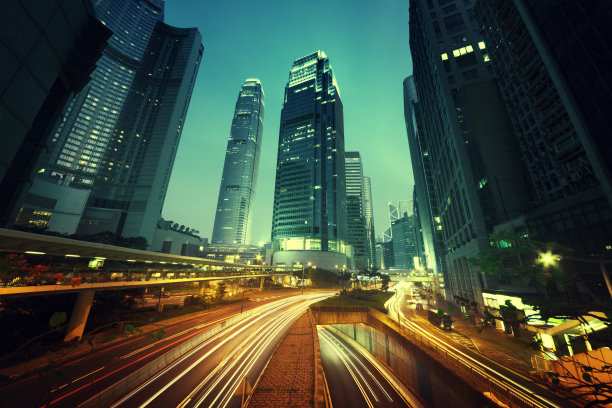 香港街道夜景