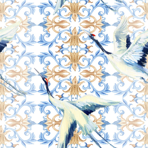 中式花鸟框画