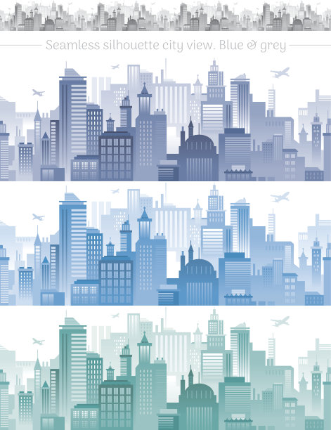 现代抽象蓝色城市海报