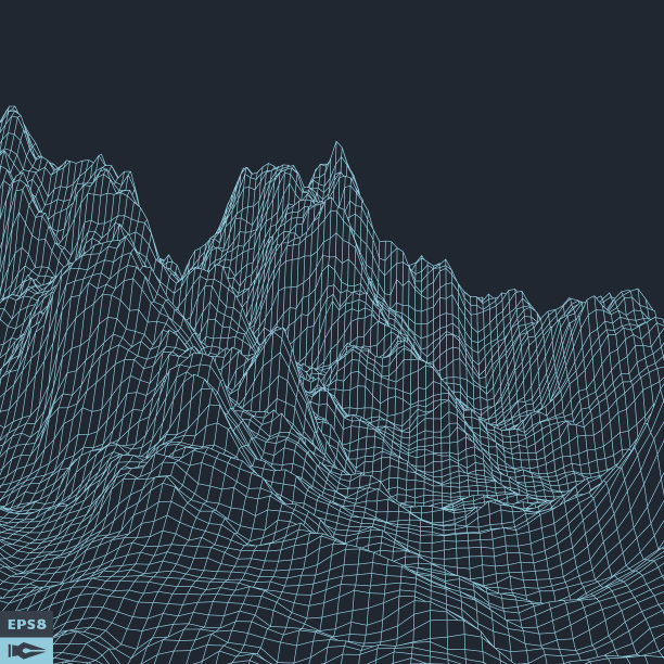 网格形状山体