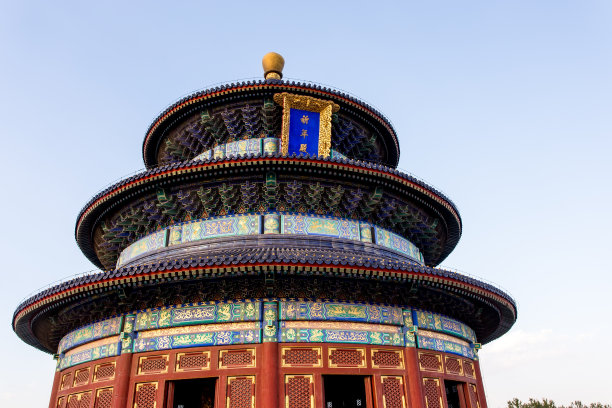 蓝天白云下的北京天坛