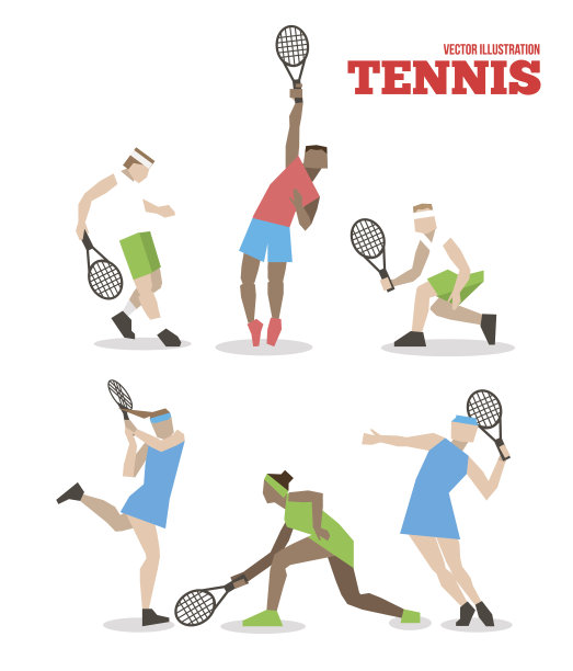网球运动人物剪影