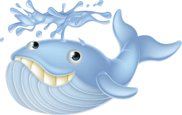 可爱卡通蓝鲸鲸鱼