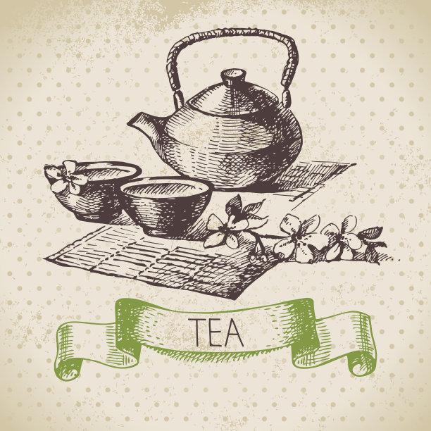 茶道茶具海报