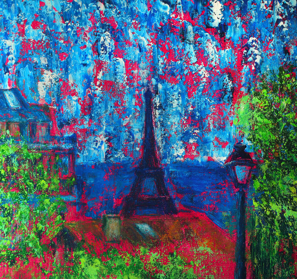 印象派巴黎街头油画