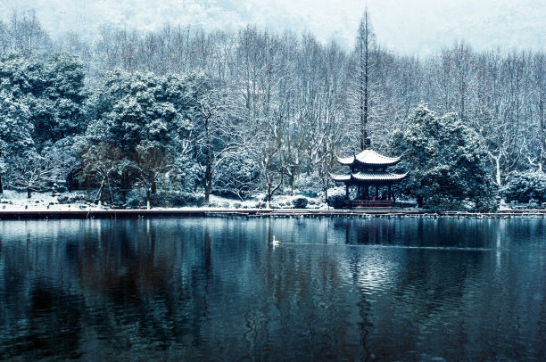 杭州西湖雪景