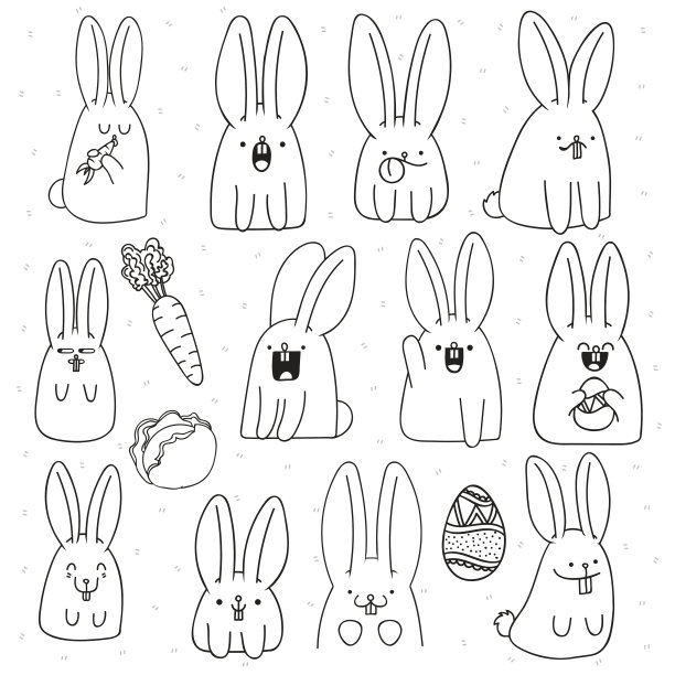 铅笔画小兔胡萝卜