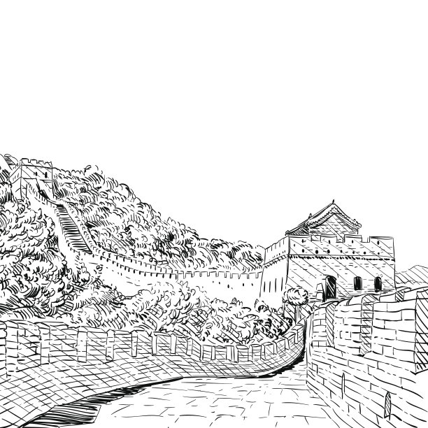 中国长城插画