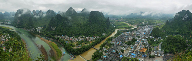 塔楼俯视桂林山水
