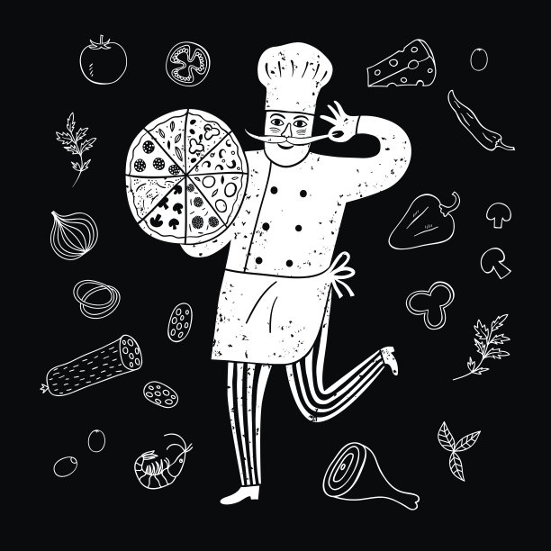可爱卡通蘑菇厨师