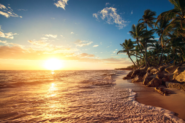 海滨夕阳风景