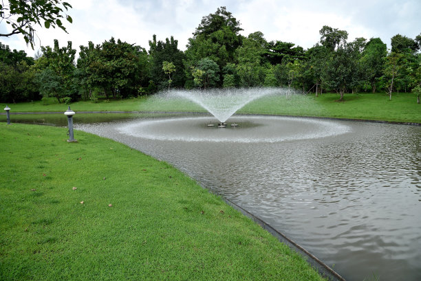 公园草坪绿化喷泉