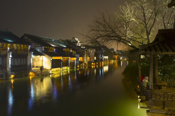 乌镇古镇夜景