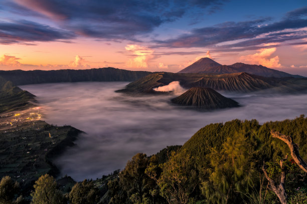 天空,早晨,Bromo-Tengger-Semeru,National,Park