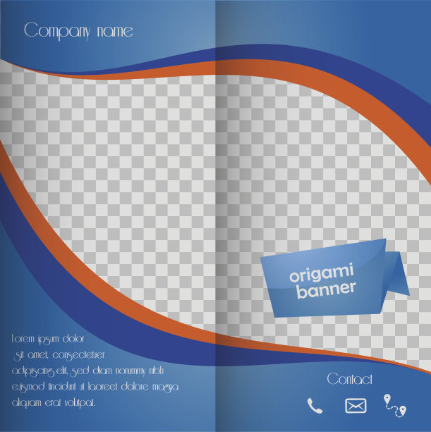 蓝橙色企业宣传画册设计