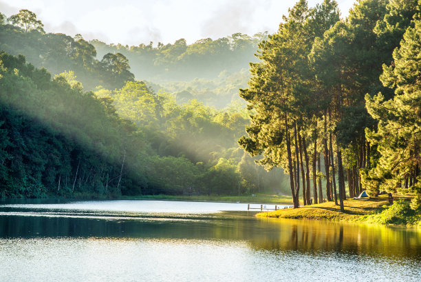 湖畔湖泊湖水河流江河