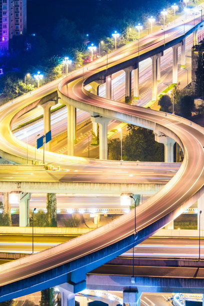 俯瞰成都市中区夜景