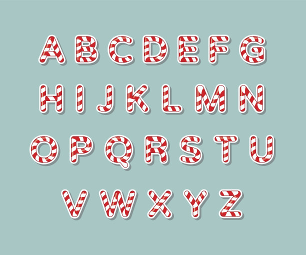 条纹糖果字母
