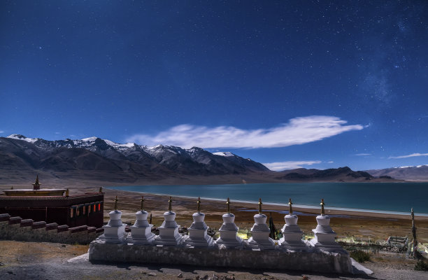 西藏河流夜景