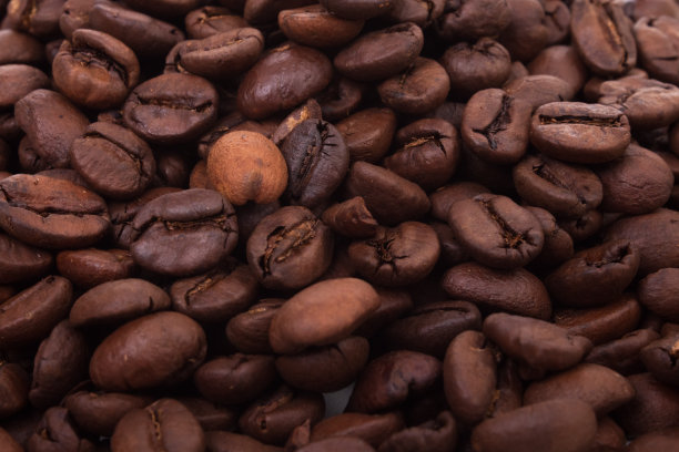 烤咖啡豆,褐色,水平画幅