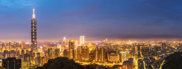 中国台湾台北城市夜景