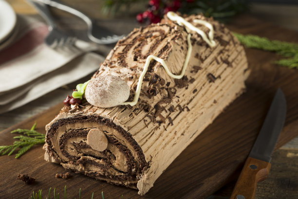 圣诞节原木型大蛋糕