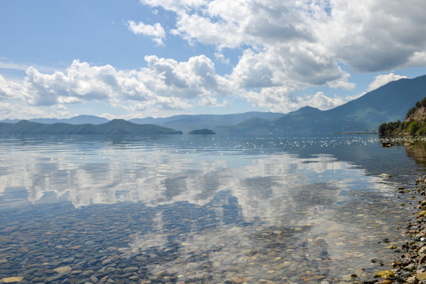 高原湖泊湖水湖景湖边