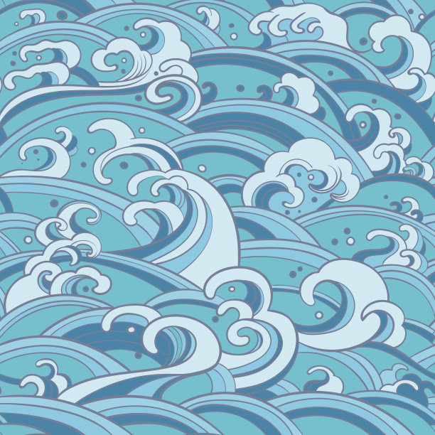 海浪抽象画