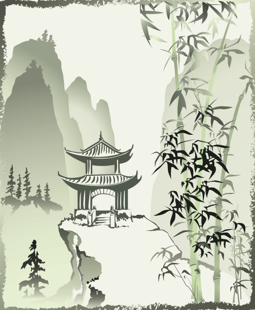 禅意山水装饰画