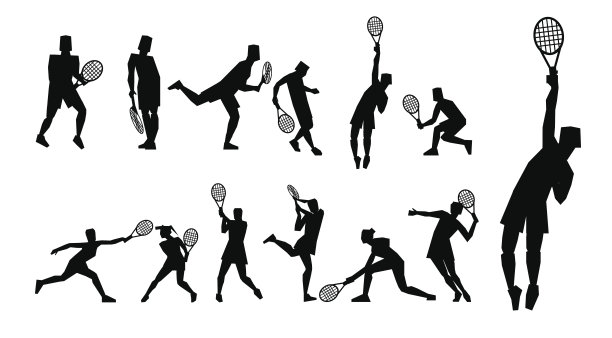 网球运动人物剪影