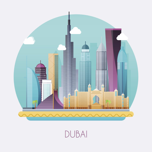 迪拜地标建筑海报设计