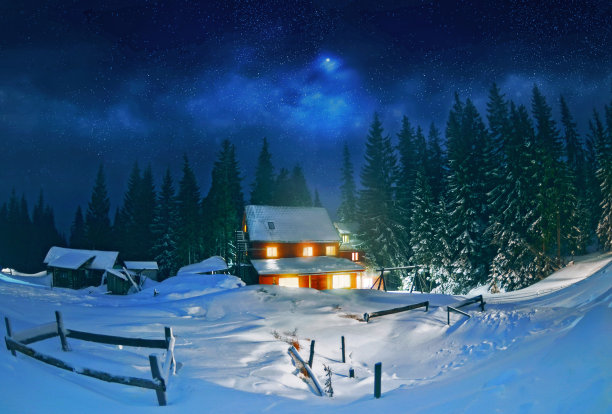 夜色雪景