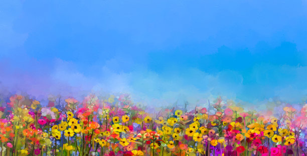 抽象油画花卉