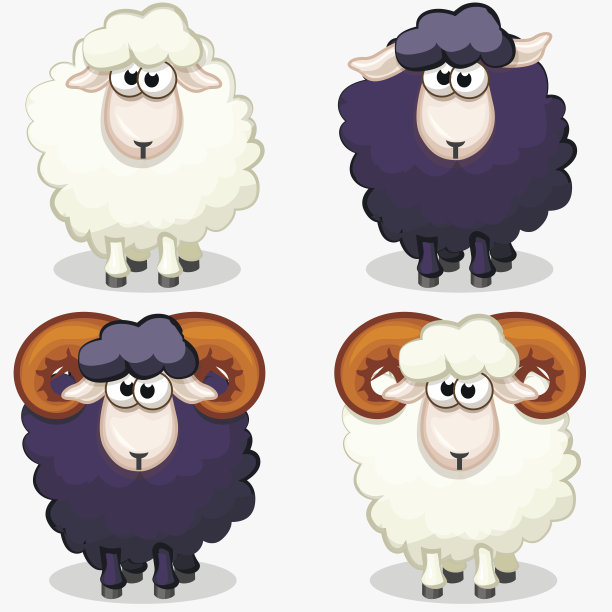 可爱卡通小绵羊羊羔