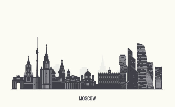 莫斯科插画宣传背景