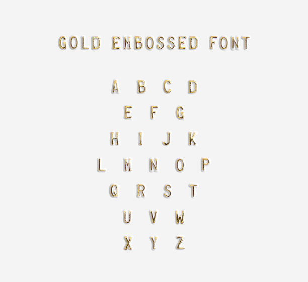 金色金属字体