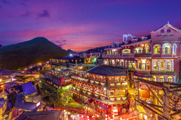 中国台湾台北城市夜景