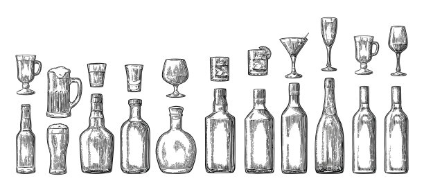 酒瓶插画