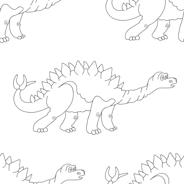 动物图案背景 卡通恐龙